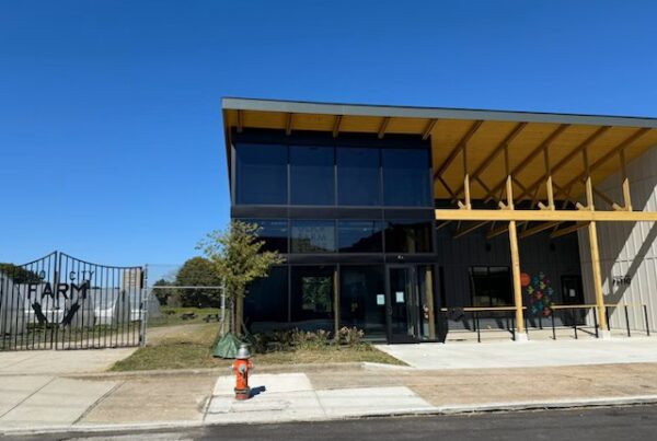 Front exterior view of Resource Cleveland with 3M Prestige 20 and 70 Exterior Window Films installed by Sunray Window Films for glare and heat reduction.