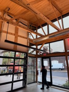 Interior view at Resource Cleveland showing glare reduction and natural light after installation of 3M Prestige 20 and 70 Exterior Window Films by Sunray Window Films.