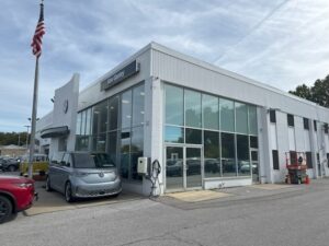 Exterior of Ken Ganley Volkswagen in Willoughby Hills Ohio with 3M Affinity 15 window film installed for heat and glare reduction.