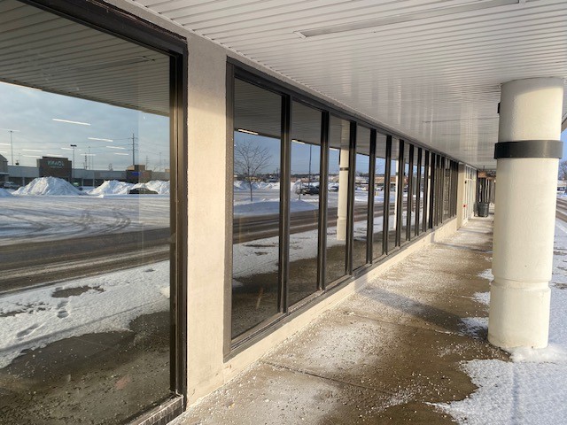 Planet Fitness Mayfield Heights entrance with 3M Night Vision 25 window film installed on storefront glass